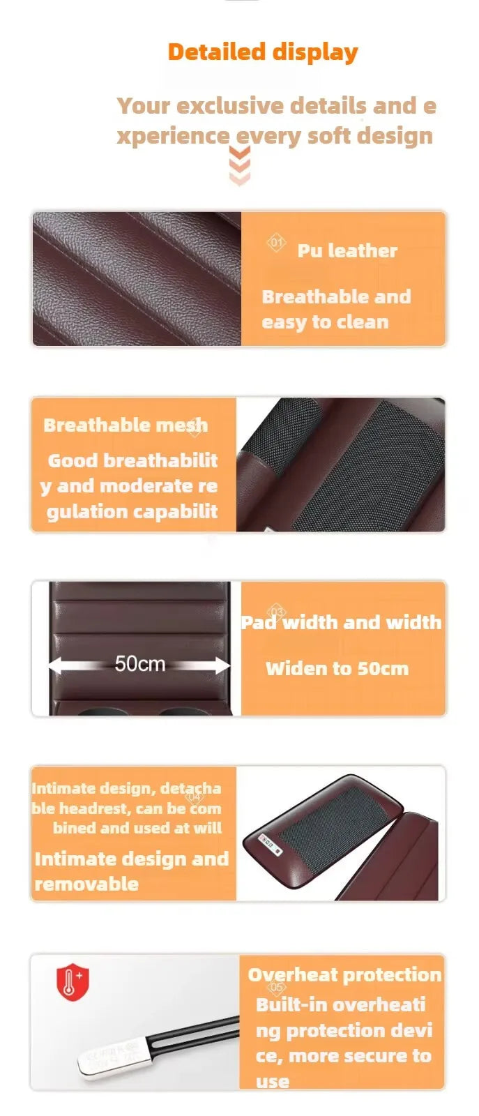 Electric Full Body Massage Mattress with Heat, Airbags, Kneading & Vibration for Full Relaxation