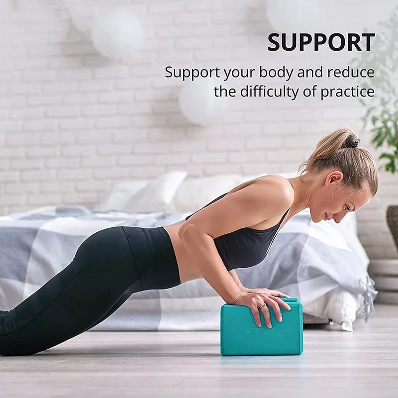 1PC EVA Yoga Block Pilates Brick – Non-Slip Foam Support for Stretching, Balance & Flexibility – Fitness Home Exercise Equipment