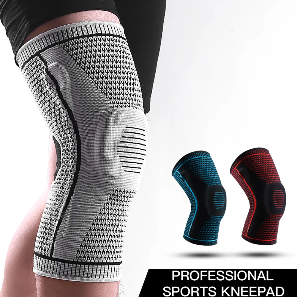 1PC Knee Pad Strap Patella Support – Silicone Compression Brace for Meniscus Injury, Sports, Basketball, Running Protection