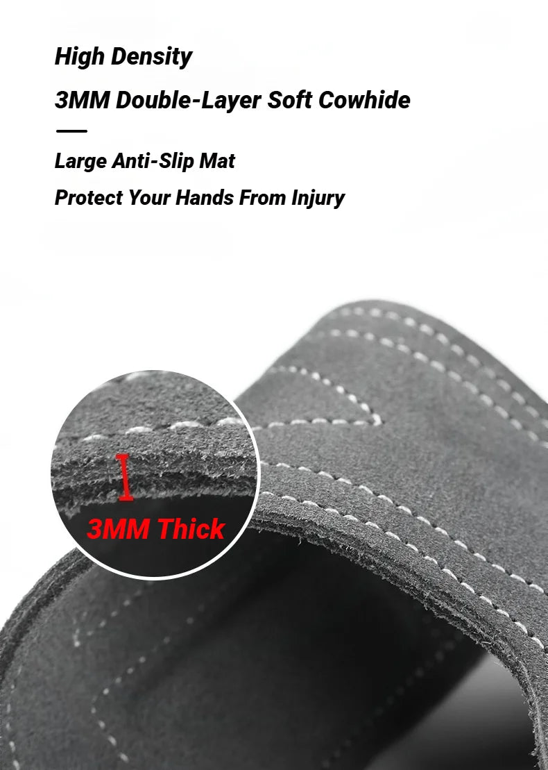 2Pcs Cowhide Leather Gym Grips – Anti-Skid Weightlifting Pads for Deadlifts, Palm Protection & Power Training