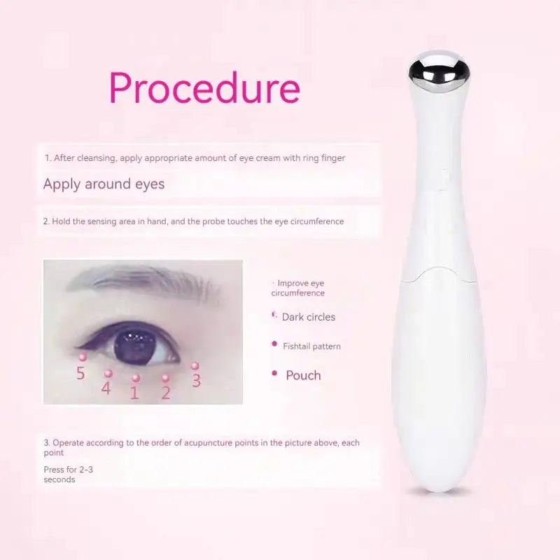 Electric Eye Massager for Fine Lines & Puffiness – Home Beauty Instrument for Eye Care, Anti-Aging, Skin Firming
