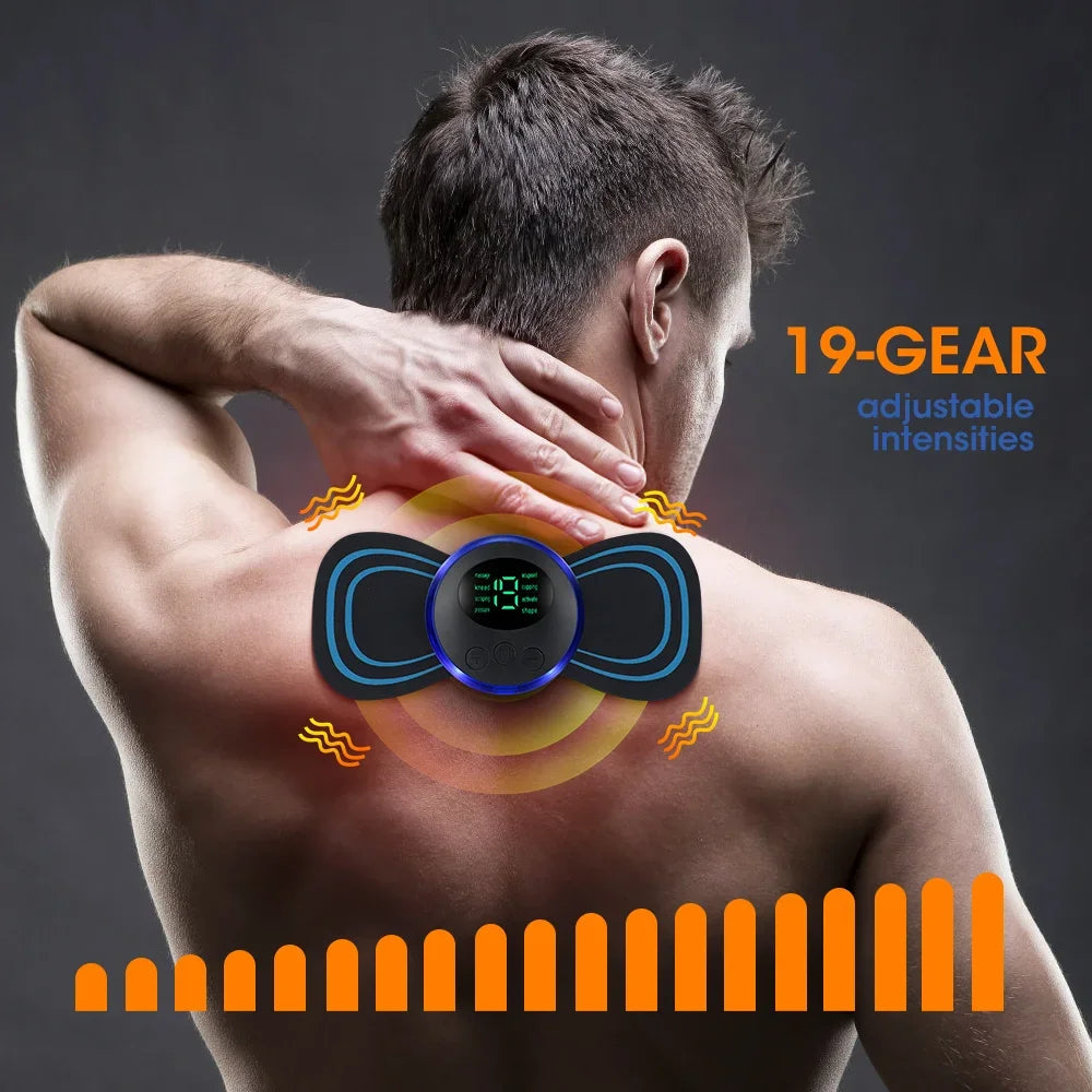 Electric EMS Neck Massager – Low Frequency Stimulator for Muscle Pain Relief, Back, Cervical, Calf, and Joint Therapy