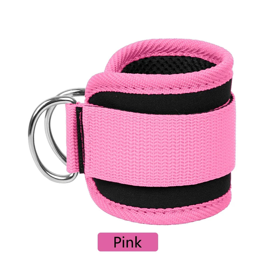 Adjustable Fitness Ankle Straps with D-Ring – Gym Leg Workout Cuffs for Cable Machines, Abductor & Glute Training