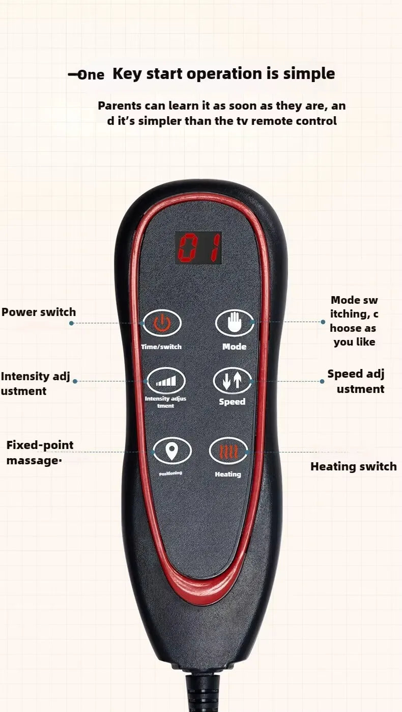 Electric Full Body Massage Mattress with Heat, Airbags, Kneading & Vibration for Full Relaxation