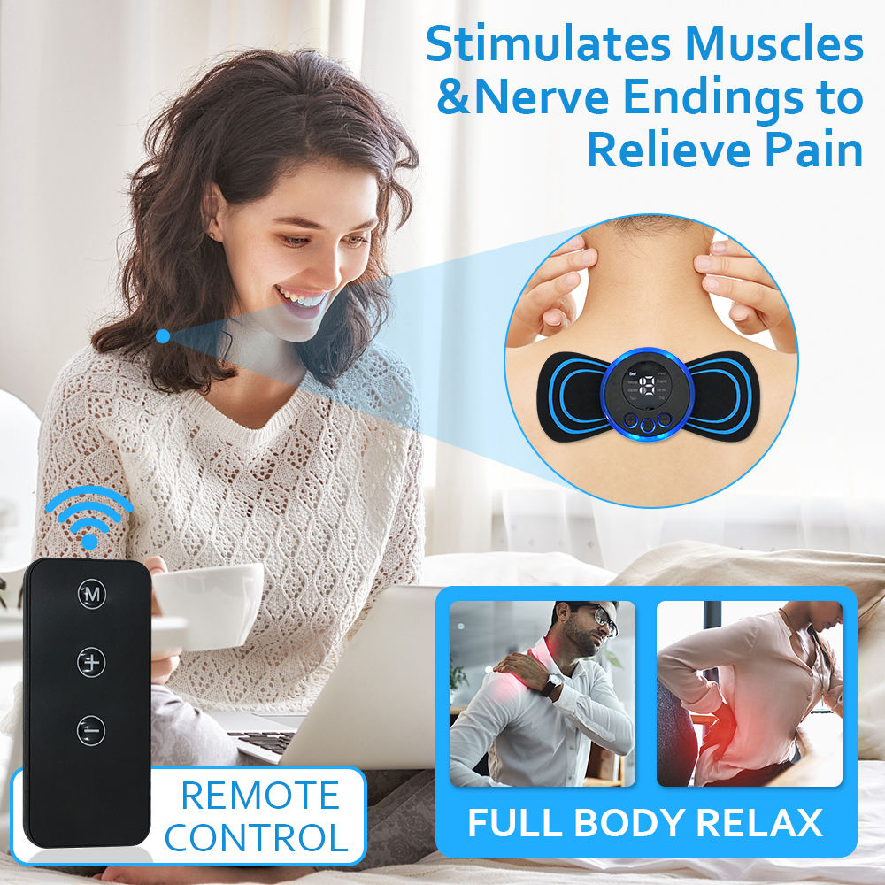 Electric EMS Neck Massager – Low Frequency Stimulator for Muscle Pain Relief, Back, Cervical, Calf, and Joint Therapy