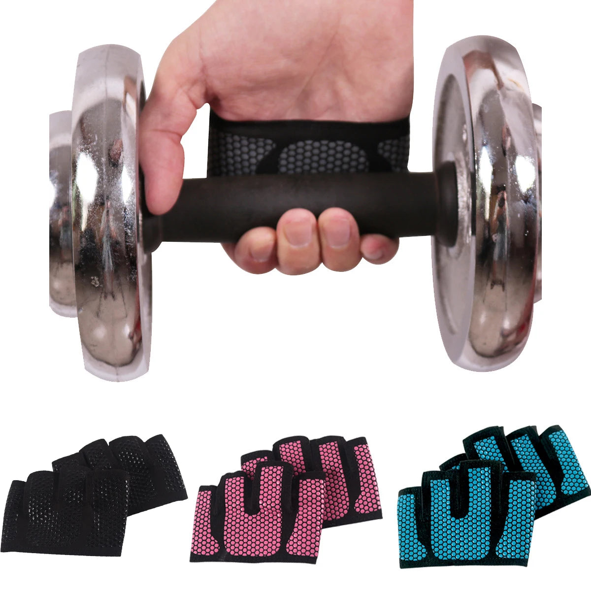 Half Finger Gym Gloves for Men & Women – Anti-Slip Silicone Workout Gloves for Weight Lifting, Pull-Ups & Hand Protection