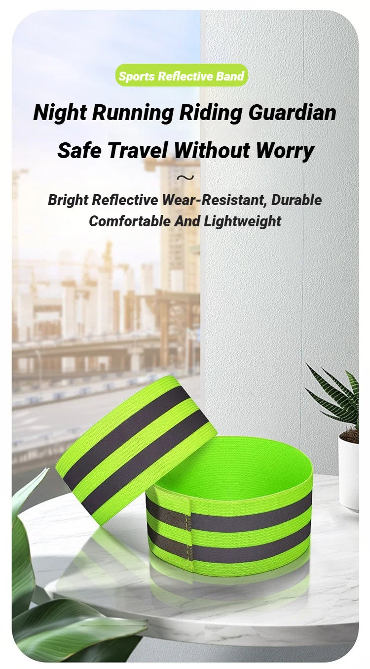 Reflective Safety Bands for Wrist, Arm, Ankle, Leg – High Visibility Straps for Night Running, Walking & Cycling