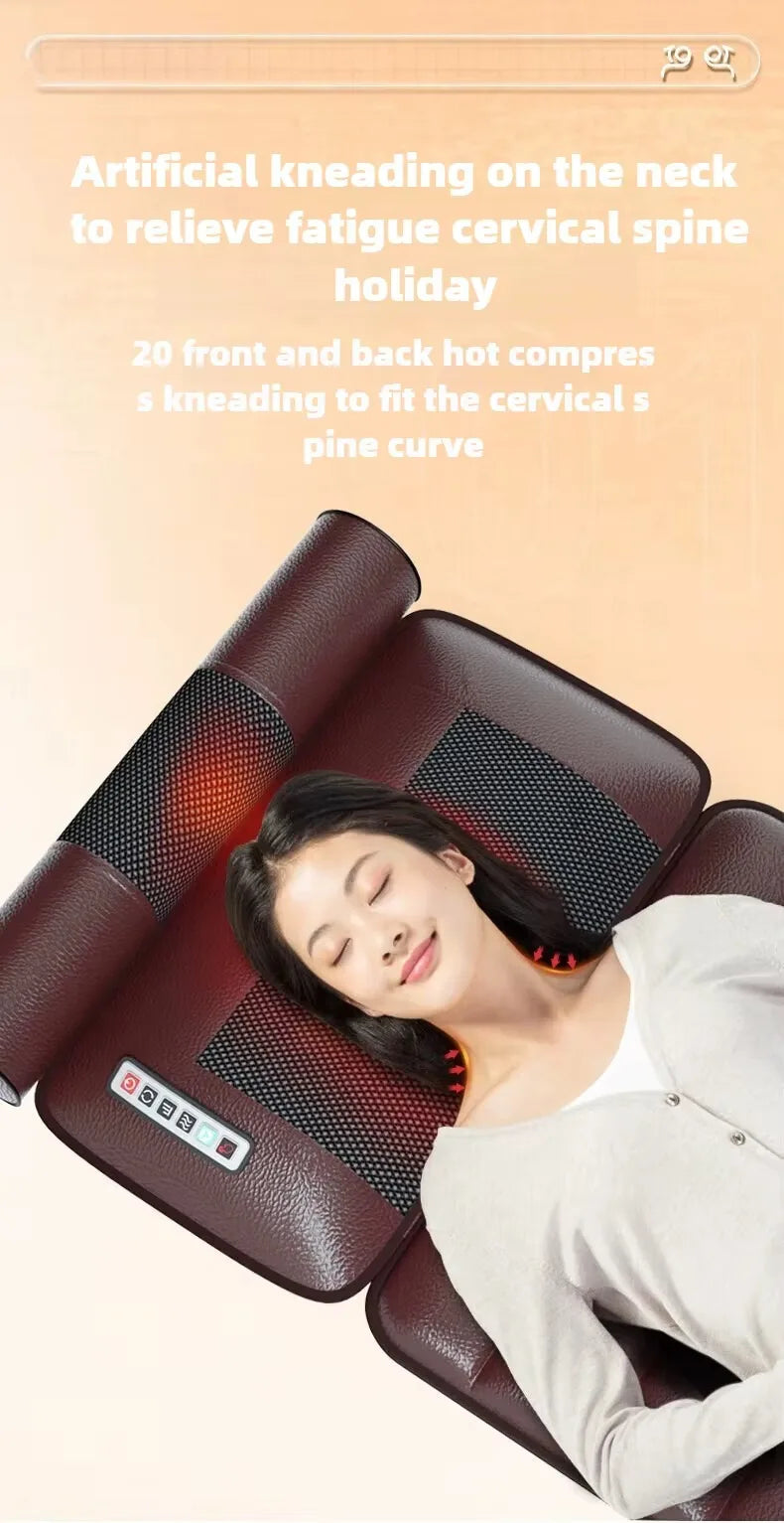 Electric Full Body Massage Mattress with Heat, Airbags, Kneading & Vibration for Full Relaxation