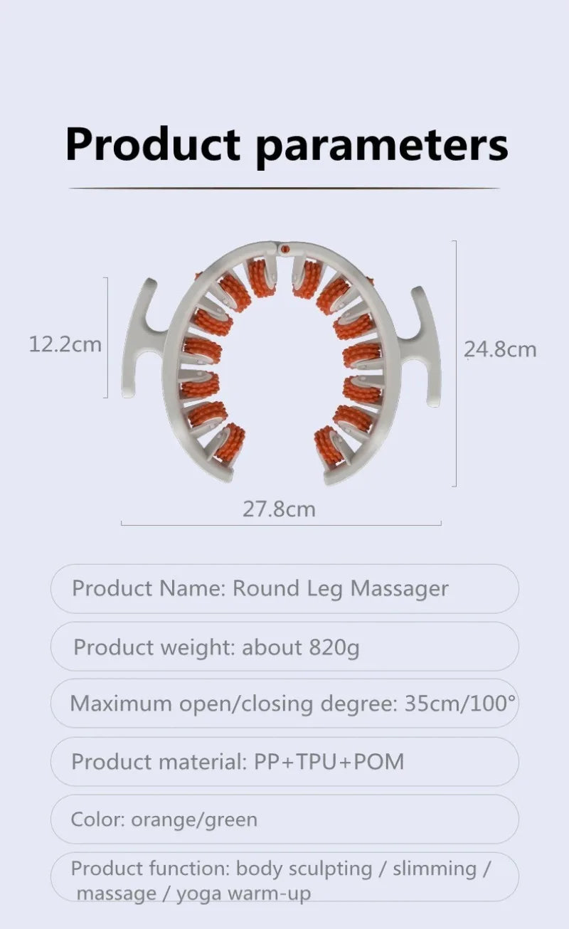 Round Massager Roller for Waist & Abdomen | Cellulite Leg Clip, Meridian Therapy & Stovepipe Slimming Tool