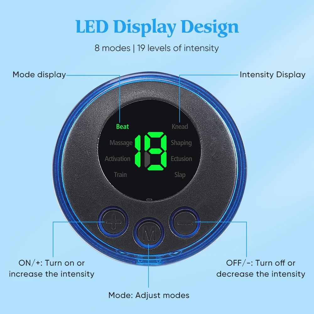 Electric EMS Neck Massager – Low Frequency Stimulator for Muscle Pain Relief, Back, Cervical, Calf, and Joint Therapy