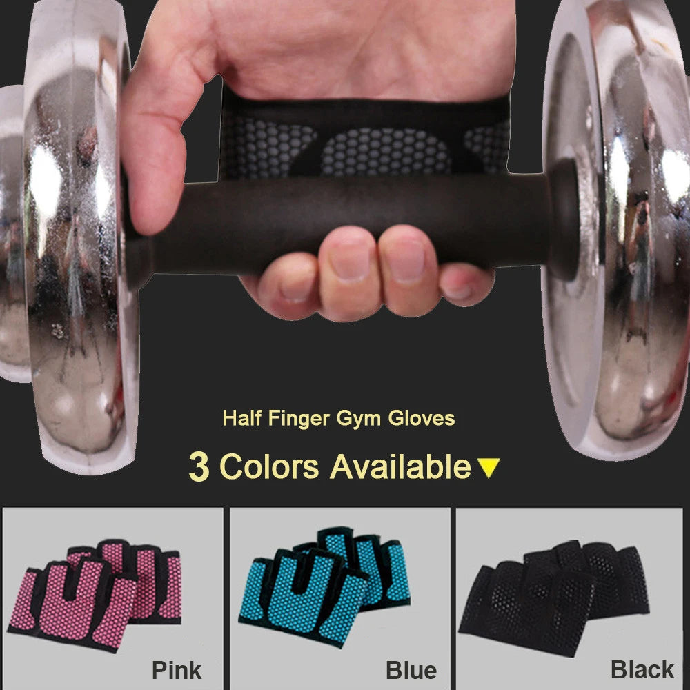Half Finger Gym Gloves for Men & Women – Anti-Slip Silicone Workout Gloves for Weight Lifting, Pull-Ups & Hand Protection