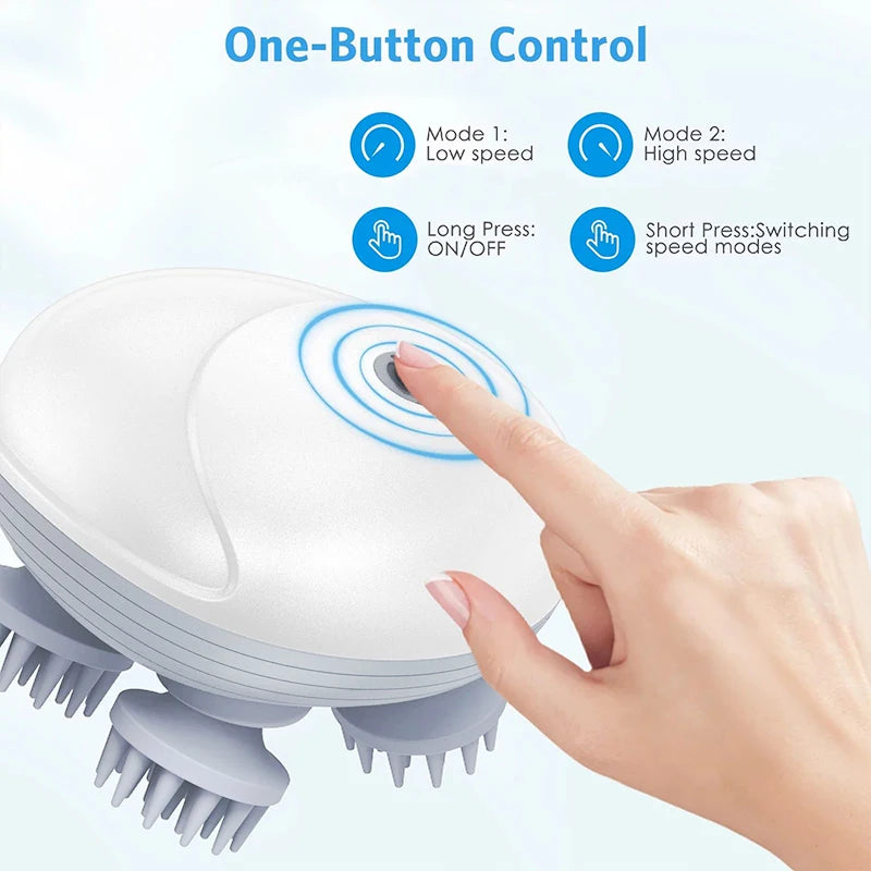 Electric Deep Scalp Massager – Portable, Washable Head Cleaning Tool for Humans & Pets
