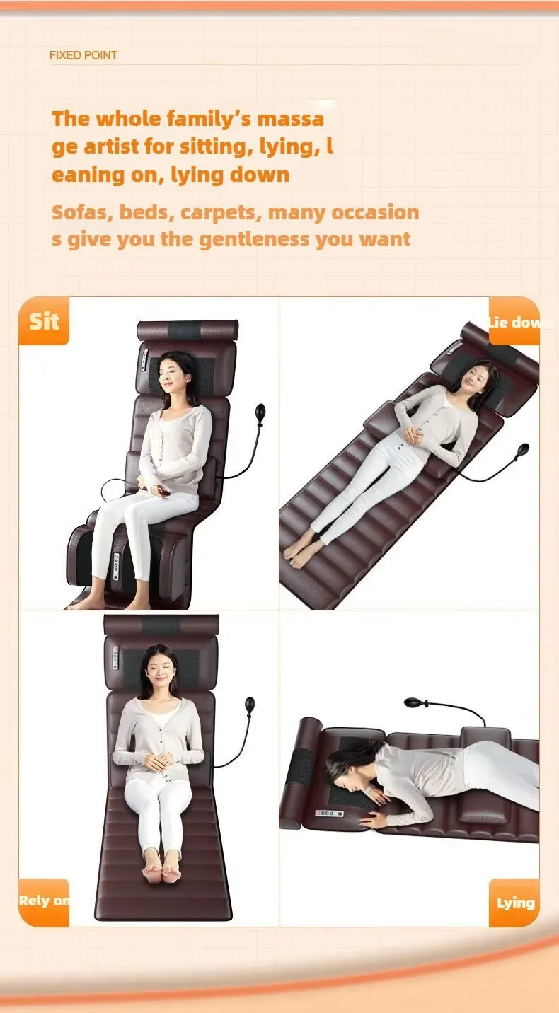 Electric Full Body Massage Mattress with Heat, Airbags, Kneading & Vibration for Full Relaxation