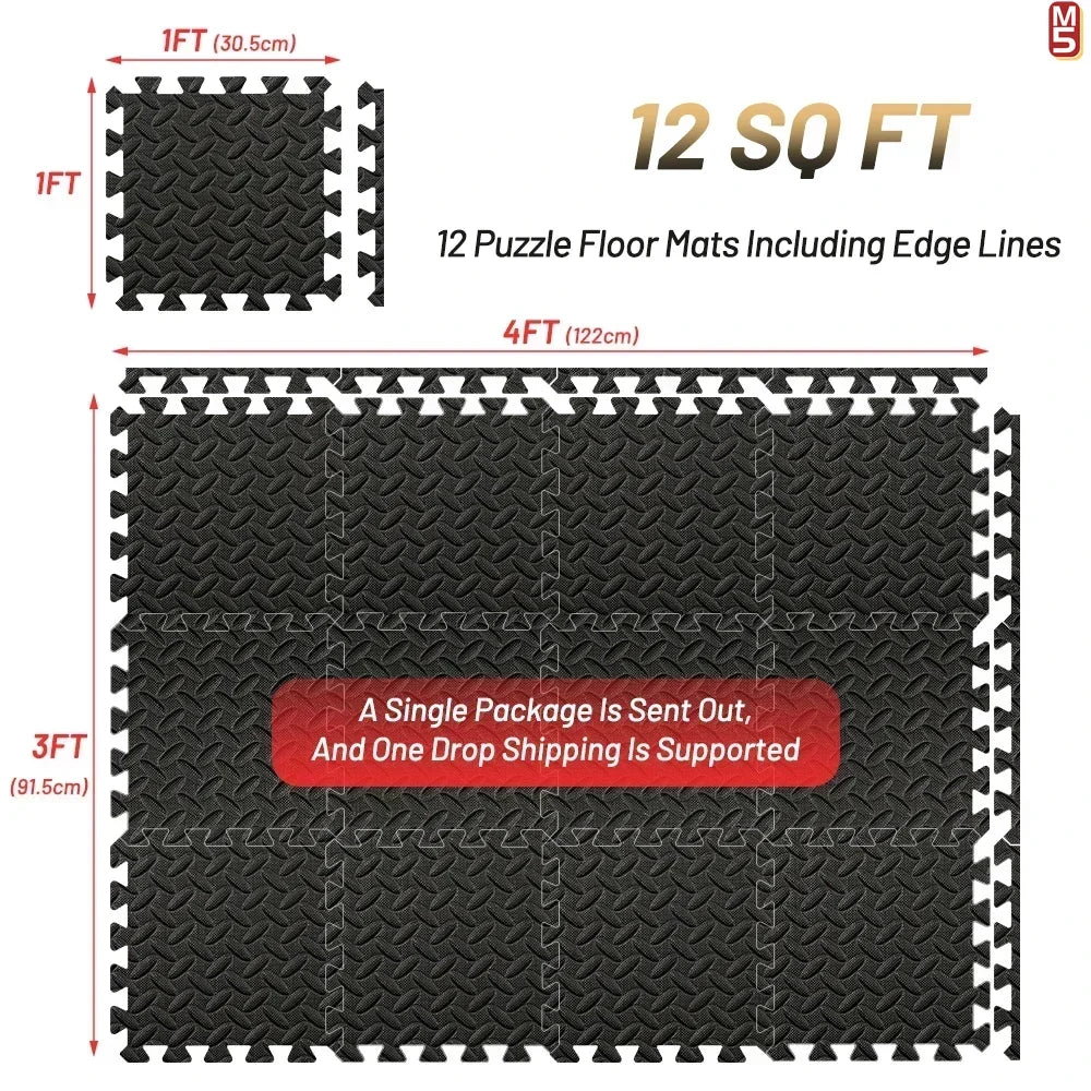 EVA Foam Massage Puzzle Mat – Interlocking Non-Slip Gym Floor Tiles for Home Workout & Acupressure Relief