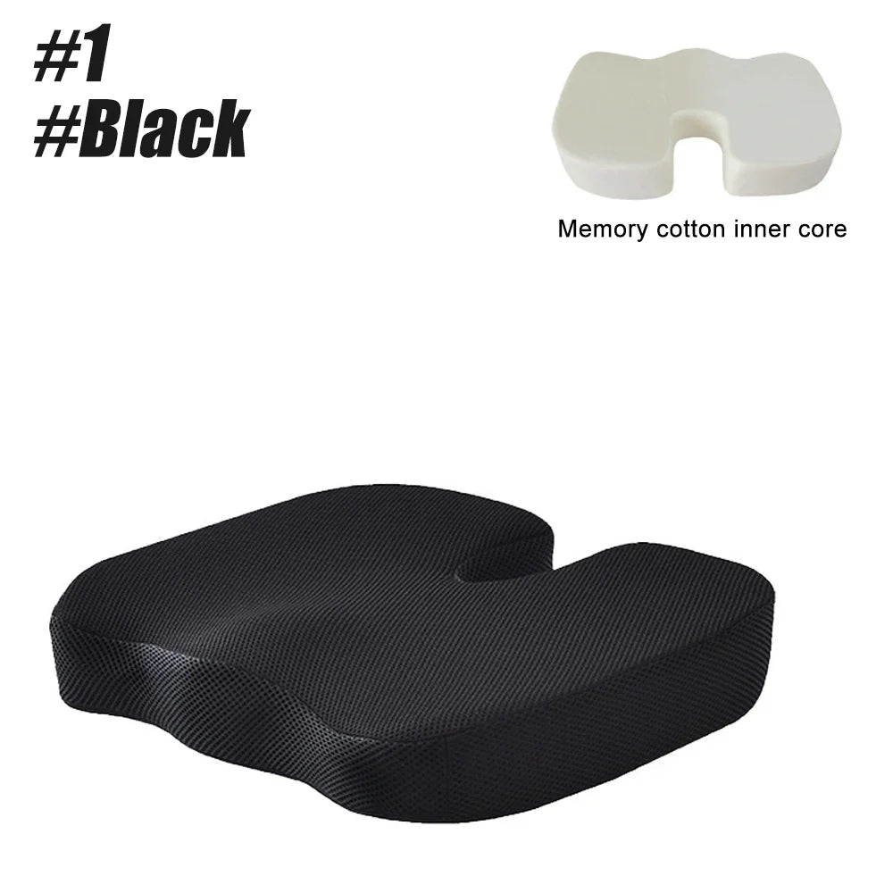 Coccyx Memory Foam Seat Cushion – Orthopedic U-Shaped Pillow for Travel, Office, Car & Hip Support