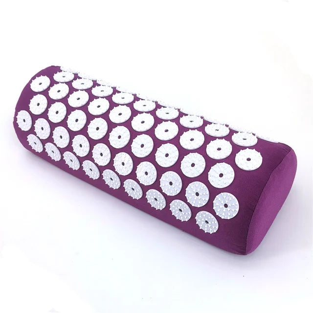 Yoga Massage Pad with Large Acupressure Points – Purple Pillow for Back, Neck & Foot Relief at Home