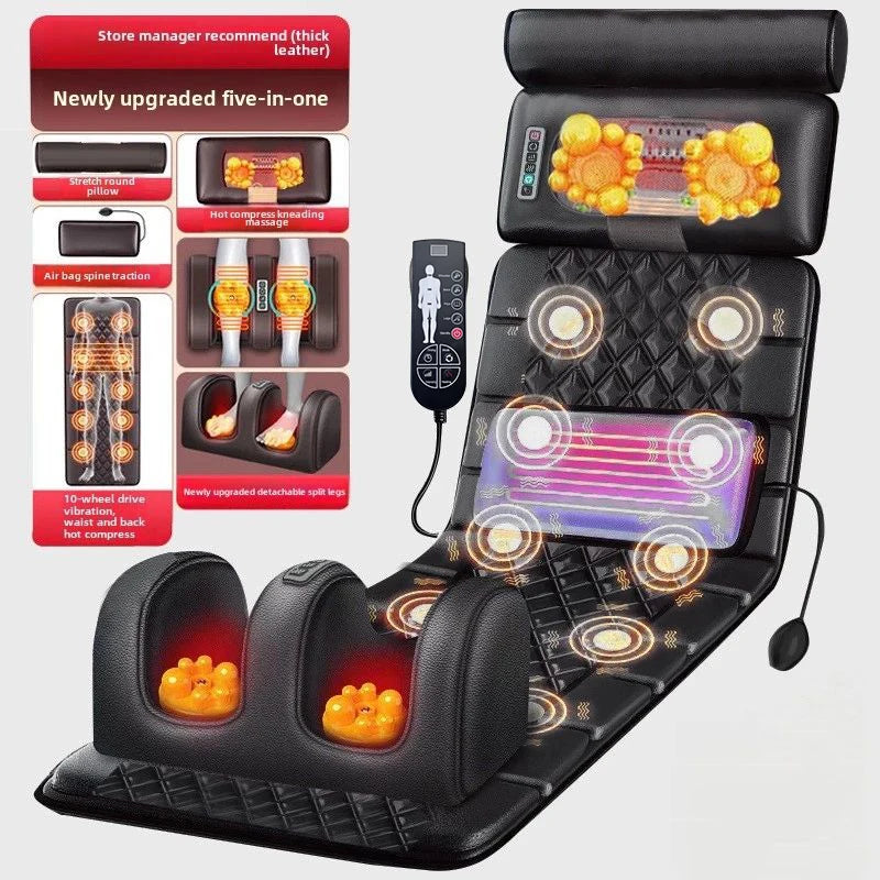 Electric Full Body Massage Mattress with Heat, Airbags, Kneading & Vibration for Full Relaxation