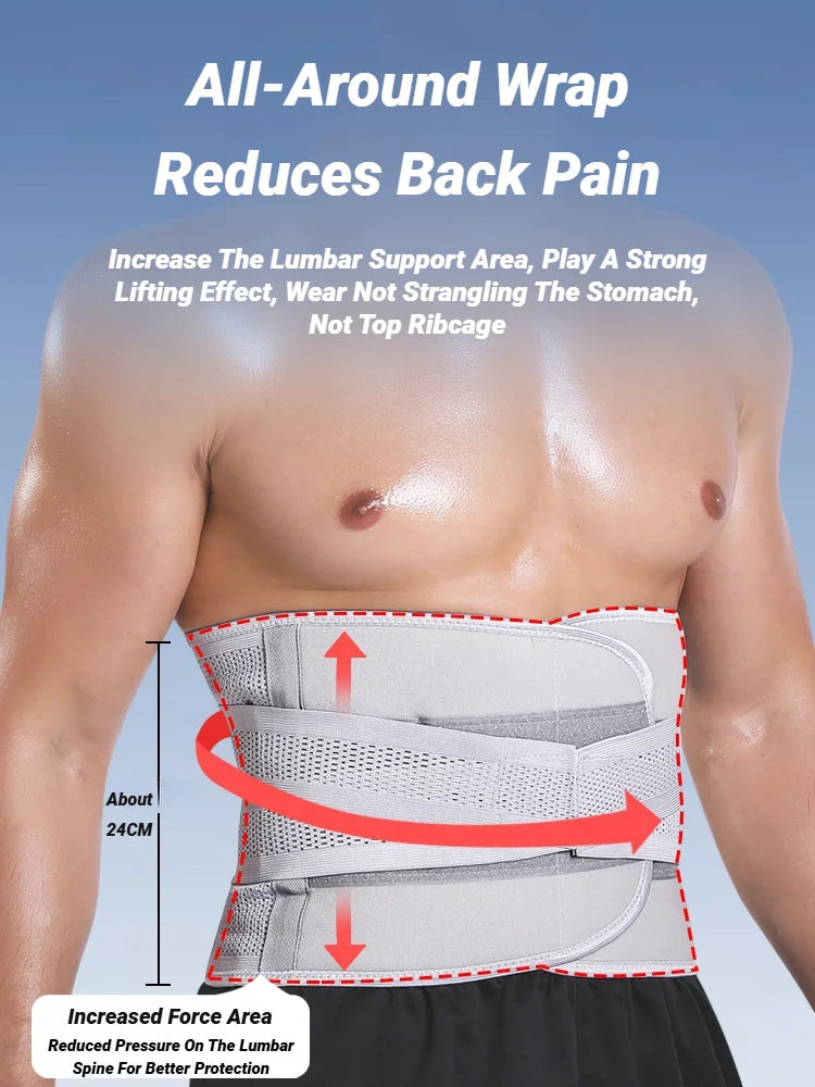 Adjustable Back Support Belt – Lumbar Brace for Lower Back Pain Relief, Spine Support, Fitness Waist Trainer for Men & Women