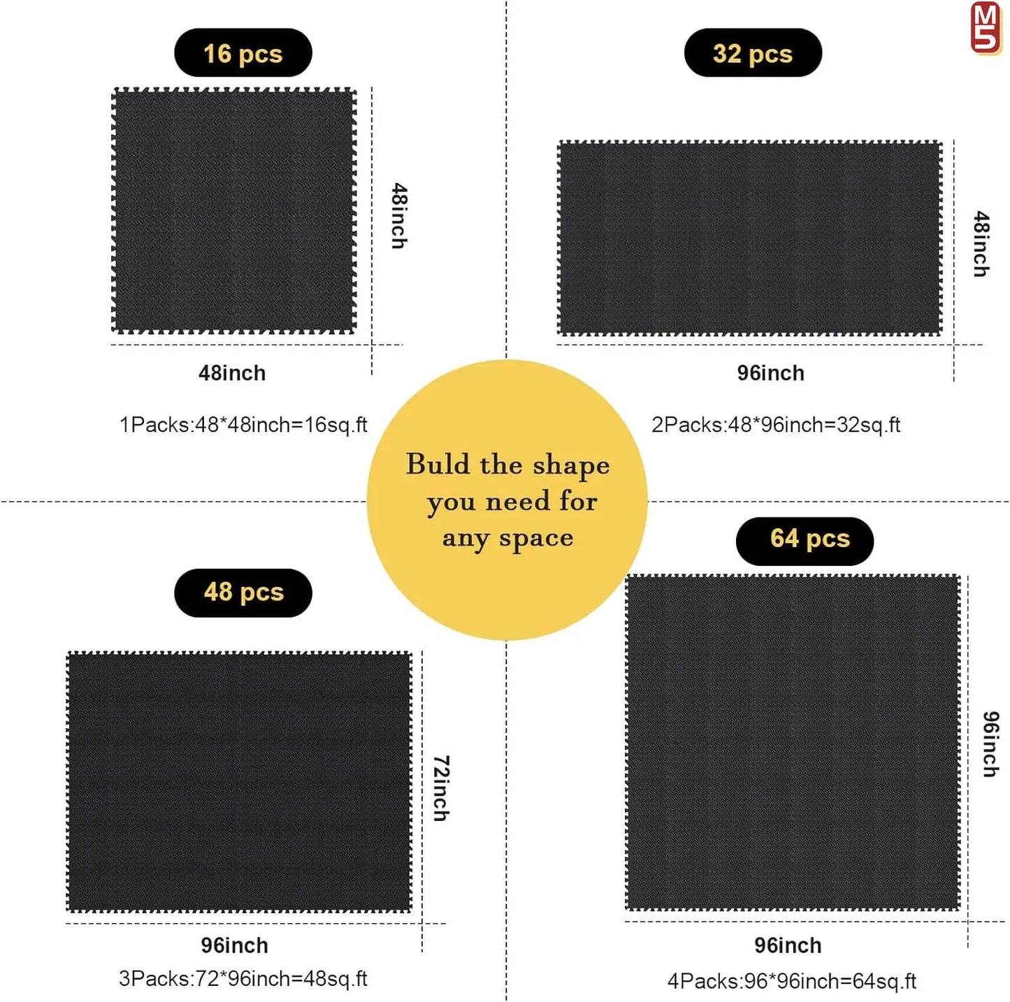 EVA Foam Massage Puzzle Mat – Interlocking Non-Slip Gym Floor Tiles for Home Workout & Acupressure Relief