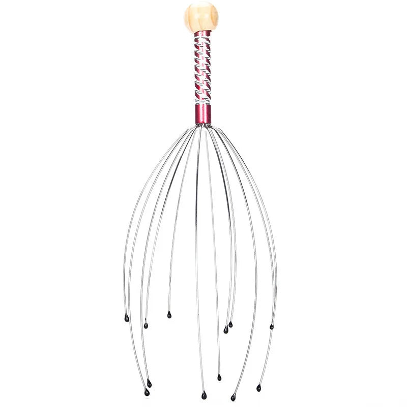 Octopus Head Massager – Stainless Steel Scalp Scratcher & Brain Relaxer for Stress Relief, Random Color