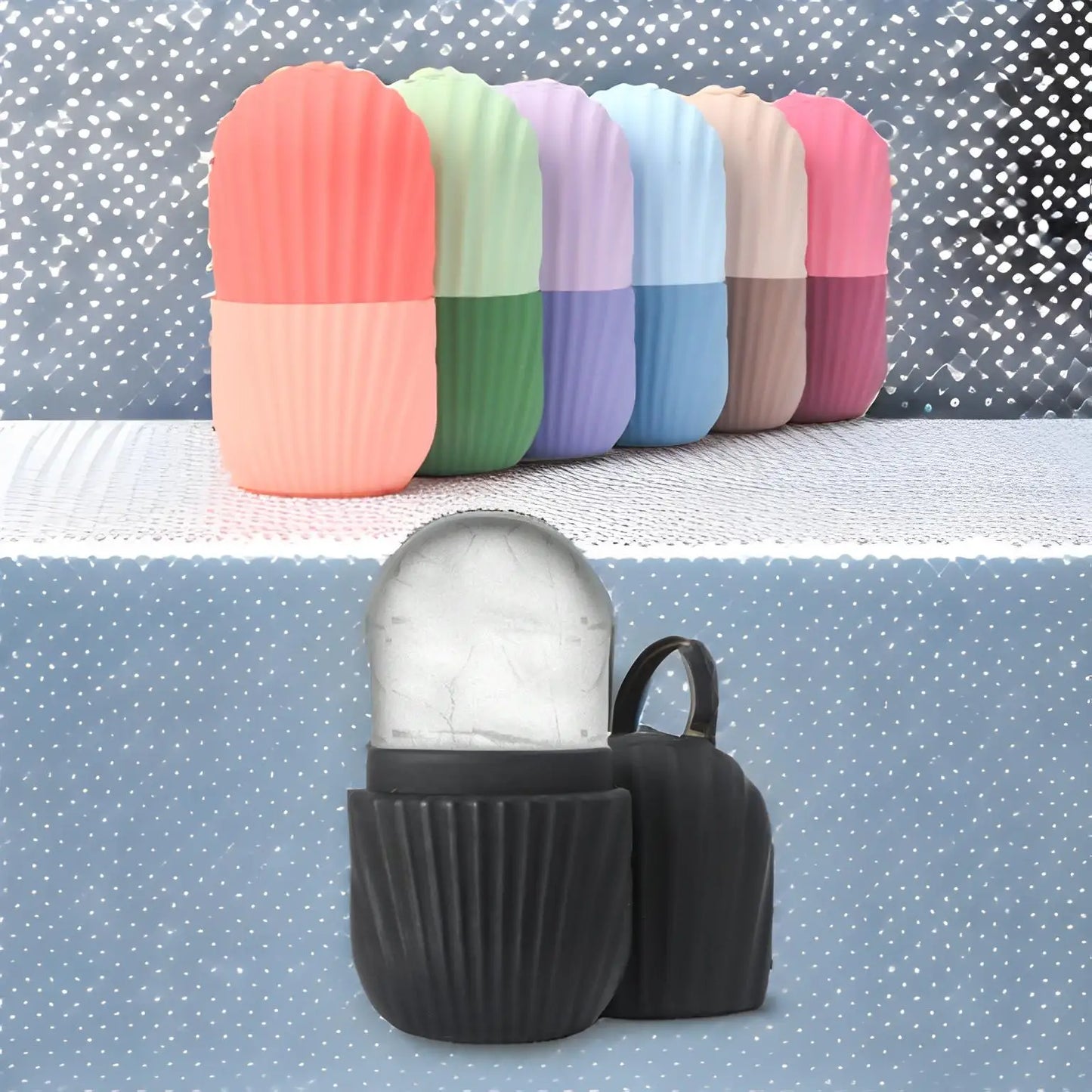 Silicone Ice Roller for Face & Eyes – Reusable Cooling Massager for Puffiness, Eye Bags & Glowing Skin