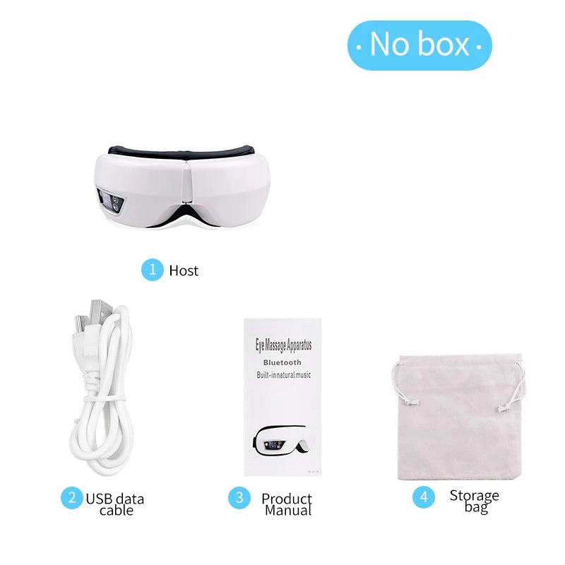 6D Smart Eye Massager – Vibration, Airbag Compression & Bluetooth Music for Fatigue Relief & Eye Relaxation