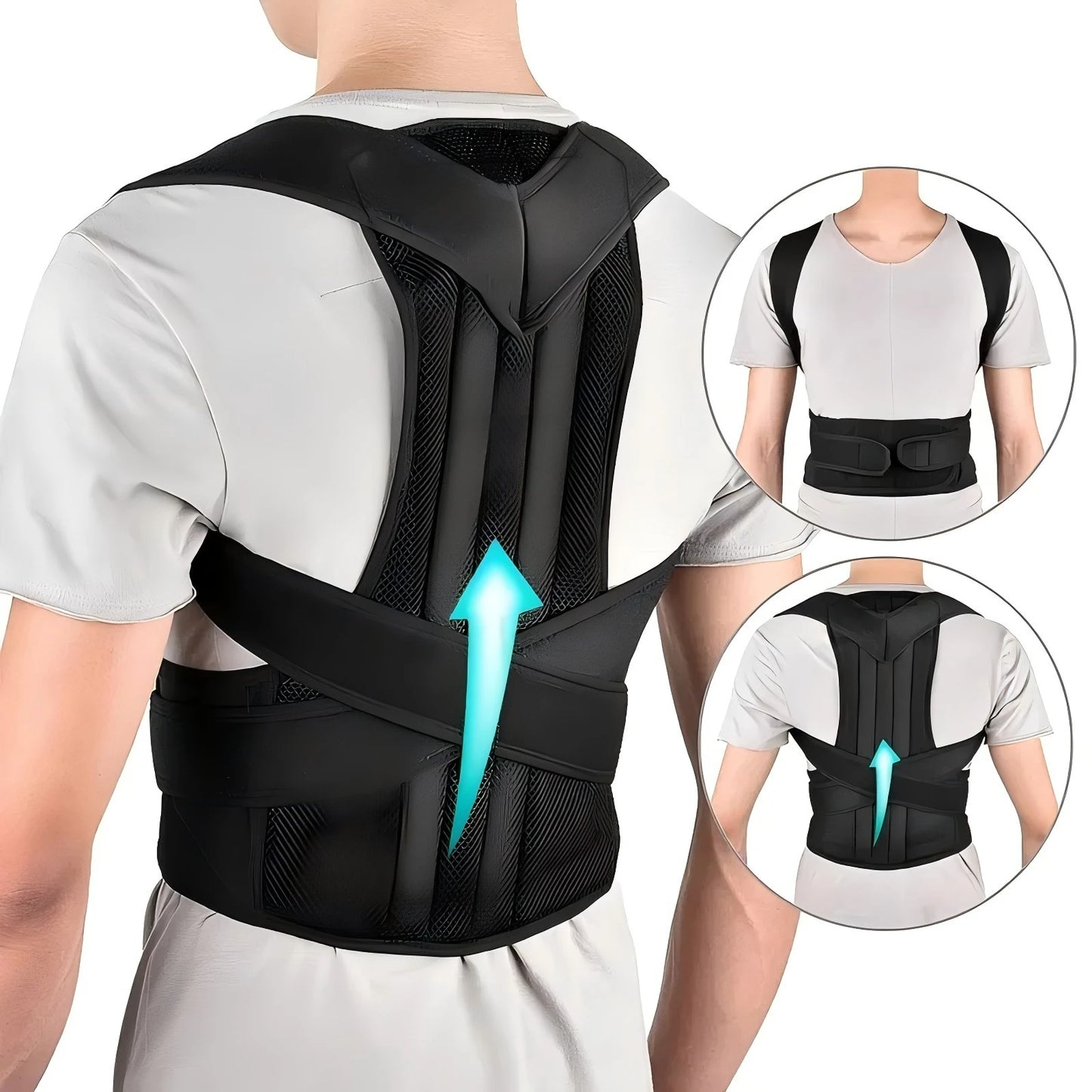 Back Brace Posture Corrector for Men & Women – Adjustable Lumbar & Shoulder Support Belt for Scoliosis Relief