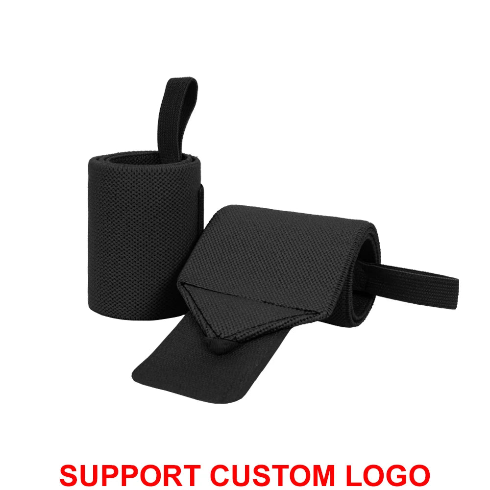 Wrist Support Wraps – 1 Pair Extra Strength Weight Lifting Brace Straps for Gym & Fitness Training with Custom Logo Option