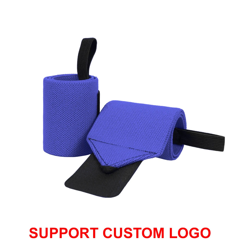 Wrist Support Wraps – 1 Pair Extra Strength Weight Lifting Brace Straps for Gym & Fitness Training with Custom Logo Option
