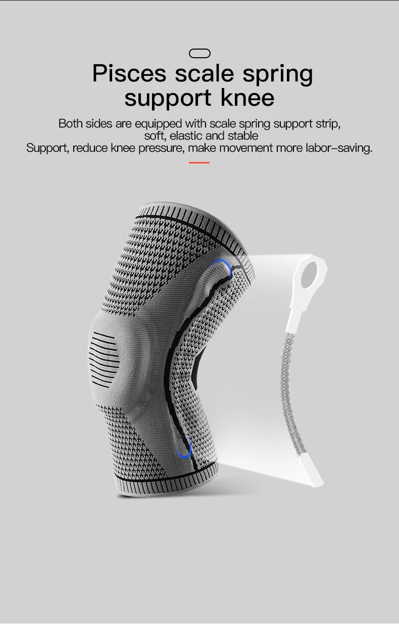 1PC Knee Pad Strap Patella Support – Silicone Compression Brace for Meniscus Injury, Sports, Basketball, Running Protection