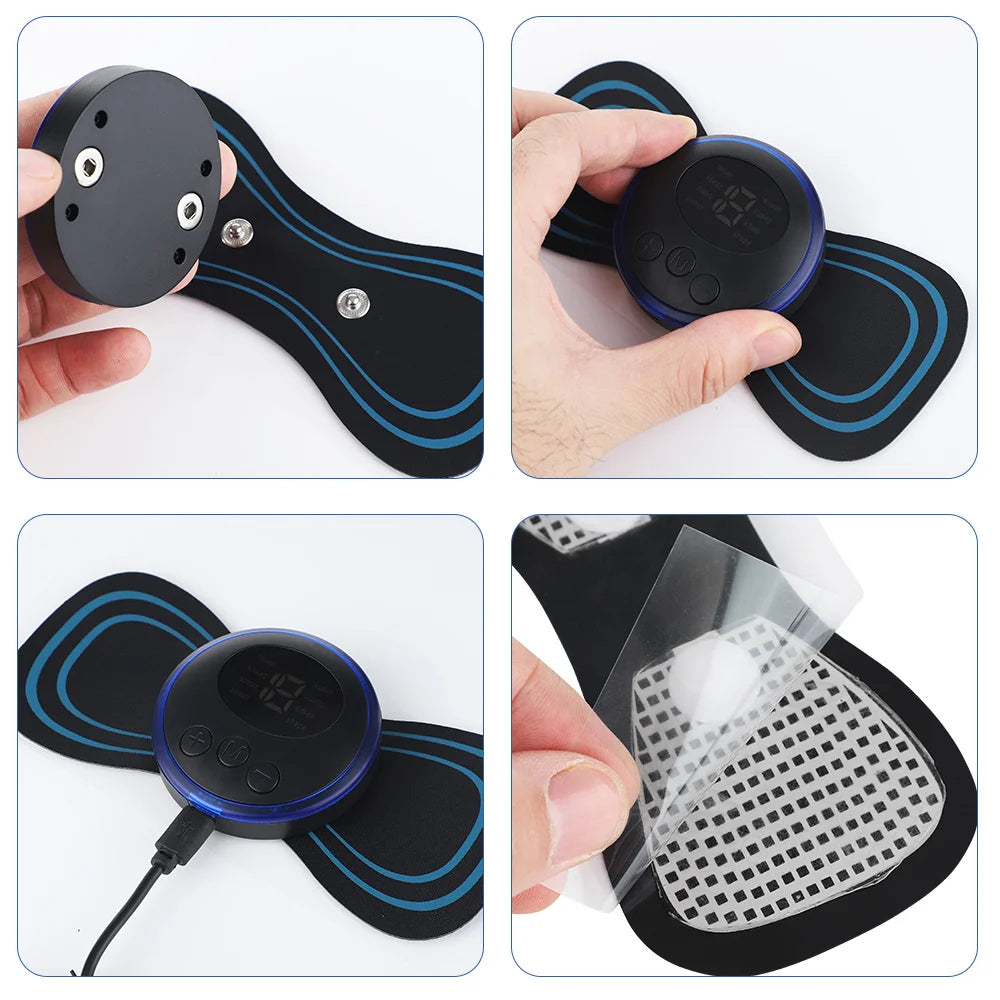 Electric EMS Neck Massager – Low Frequency Stimulator for Muscle Pain Relief, Back, Cervical, Calf, and Joint Therapy