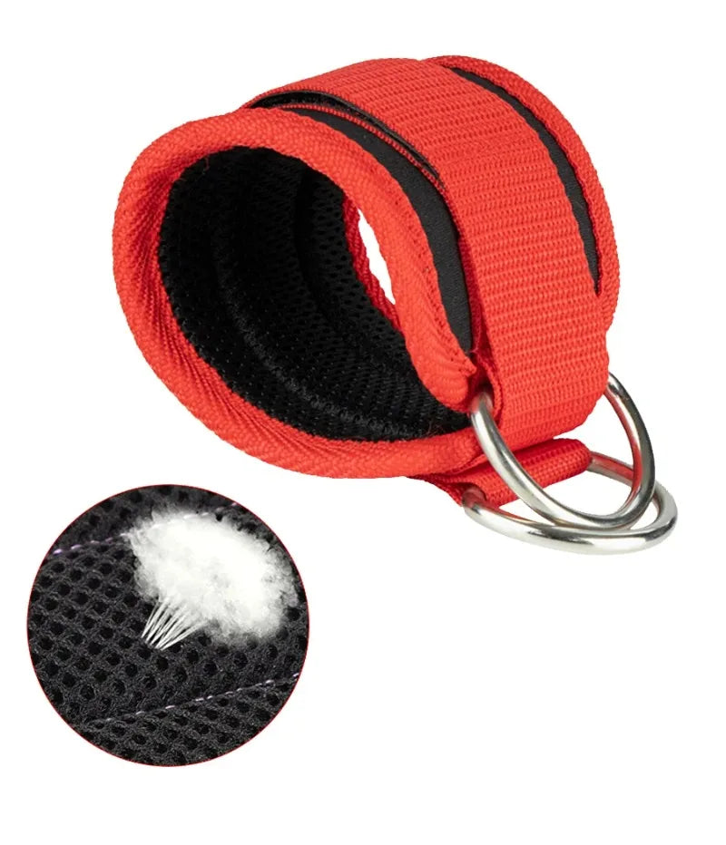 Adjustable Fitness Ankle Straps with D-Ring – Gym Leg Workout Cuffs for Cable Machines, Abductor & Glute Training