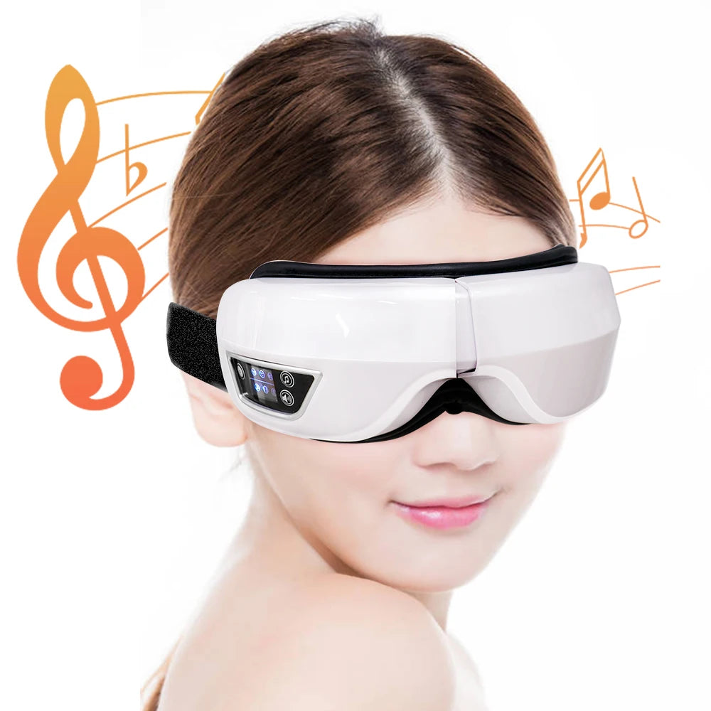 6D Smart Eye Massager – Vibration, Airbag Compression & Bluetooth Music for Fatigue Relief & Eye Relaxation