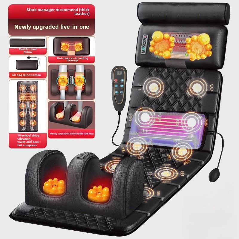 Electric Full Body Massage Mattress with Heat, Airbags, Kneading & Vibration for Full Relaxation