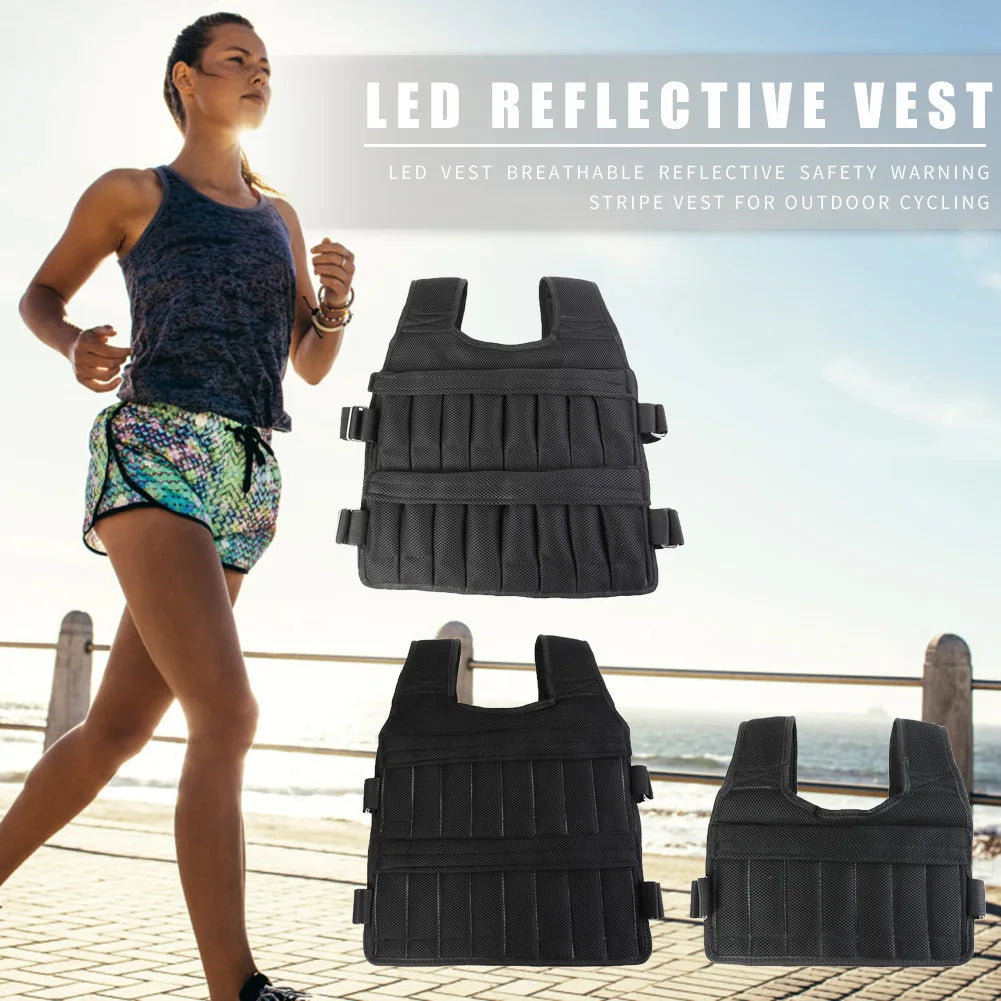 Adjustable Weight Training Vest (3kg–35kg) – Empty Fitness Jacket for Running, Workout & Strength Training