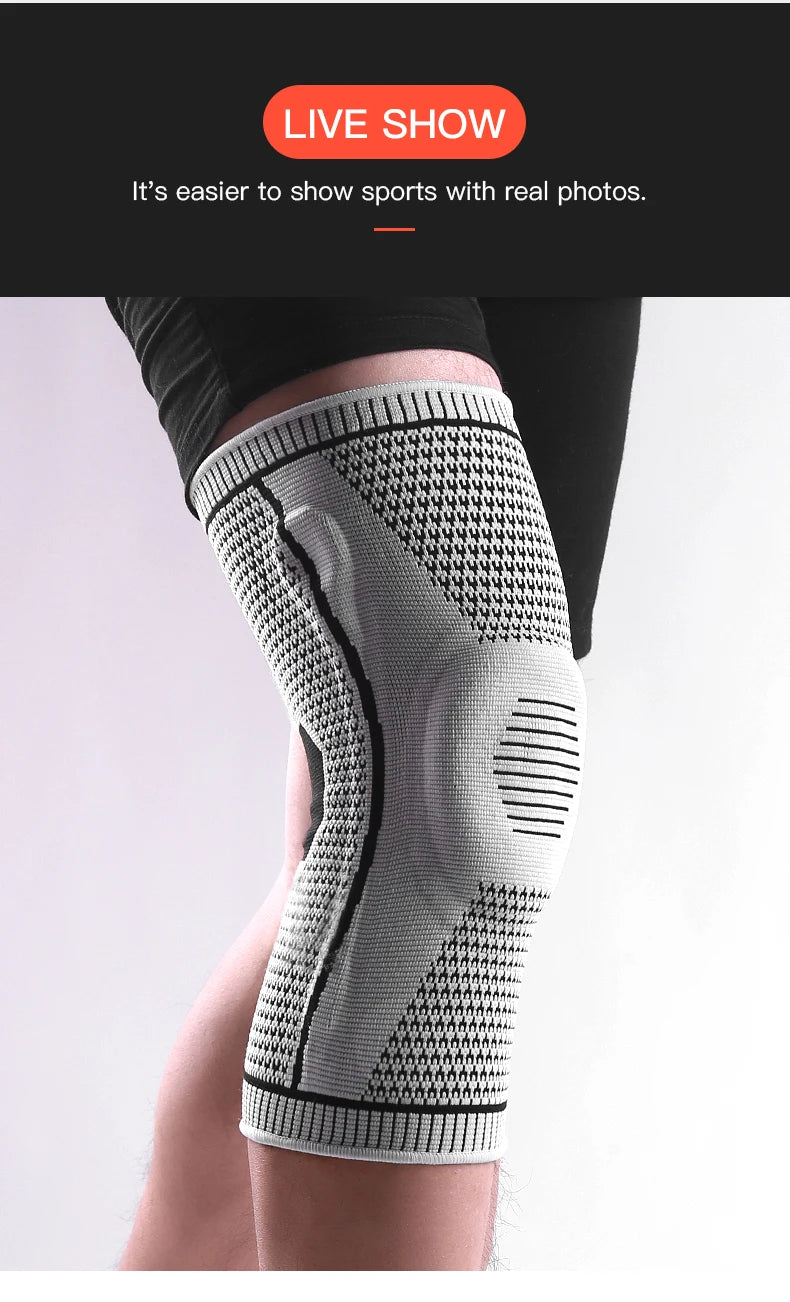 1PC Knee Pad Strap Patella Support – Silicone Compression Brace for Meniscus Injury, Sports, Basketball, Running Protection
