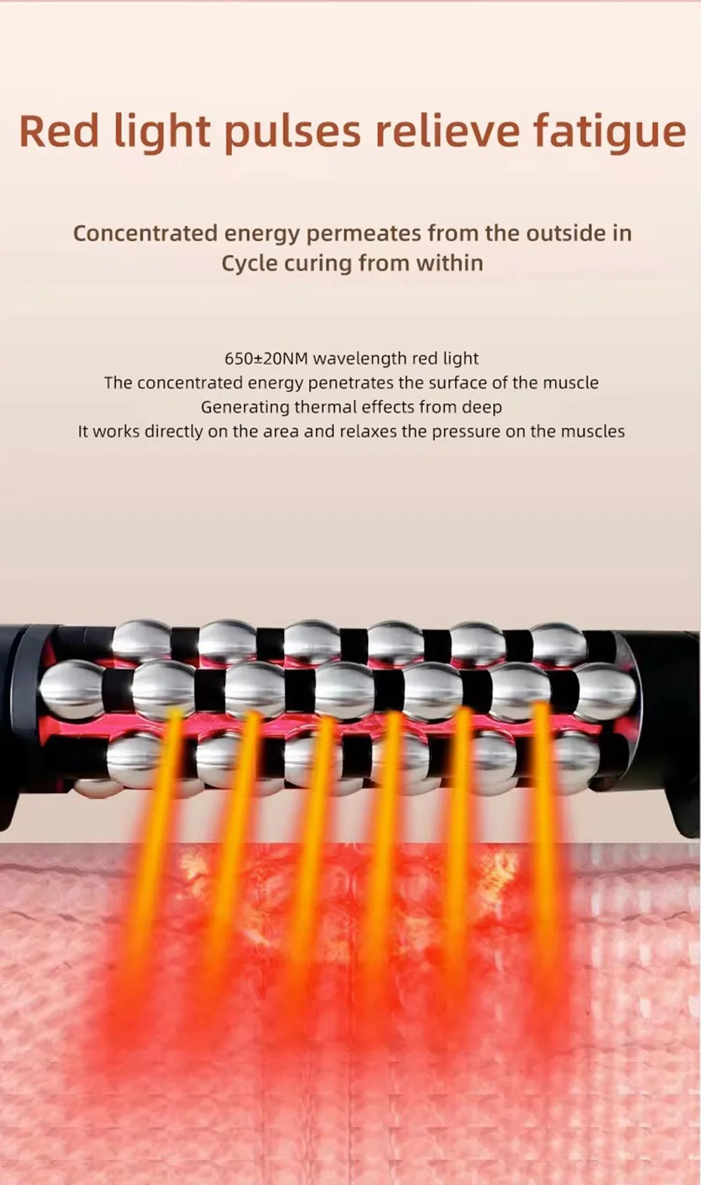 Heated Massage Roller with Red Light – Electric Rotating Massager for Weight Loss, Muscle Relief & Anti-Cellulite