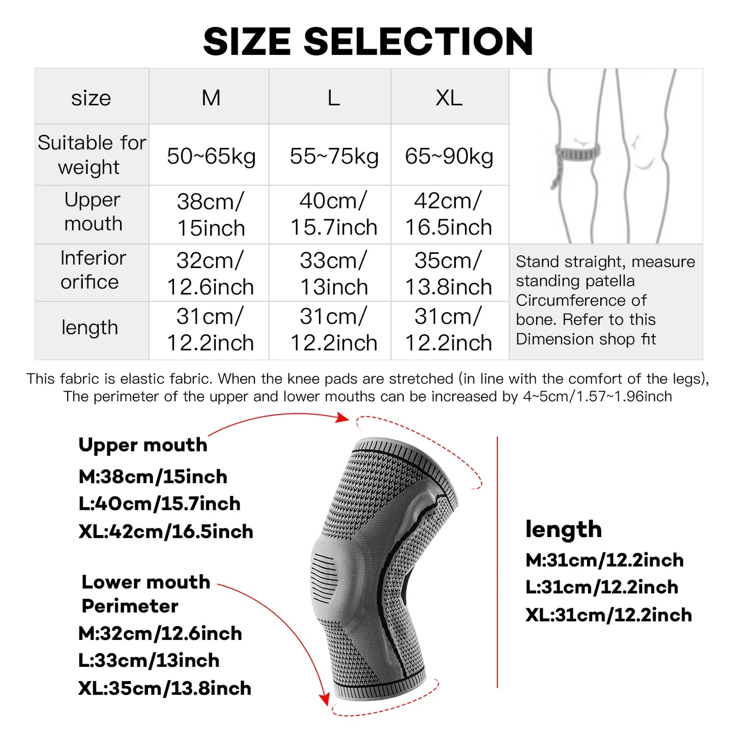 1PC Knee Pad Strap Patella Support – Silicone Compression Brace for Meniscus Injury, Sports, Basketball, Running Protection