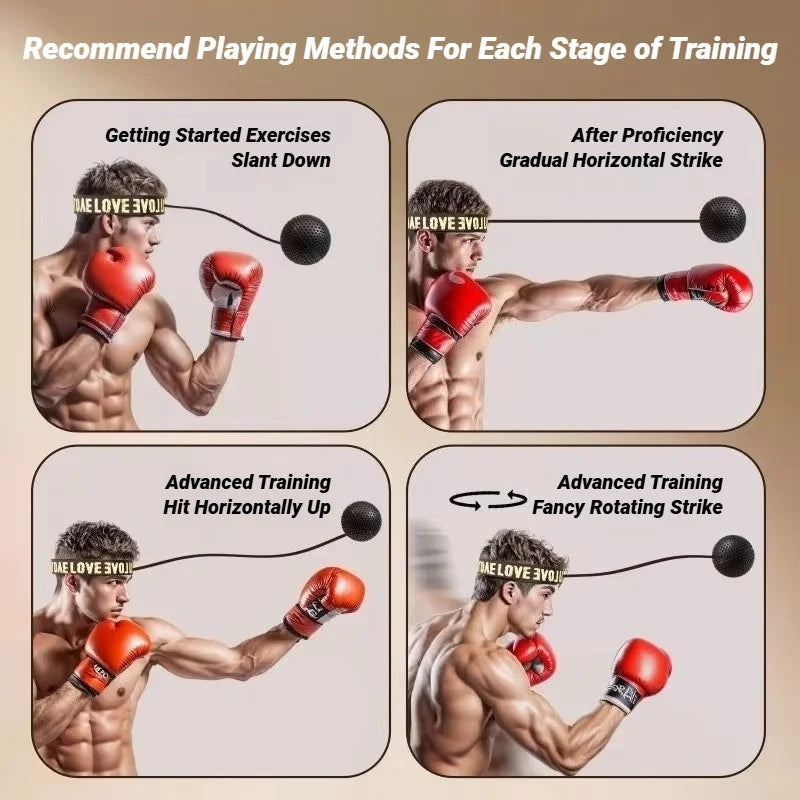 MMA Boxing Speed Ball – Head-Mounted PU Reaction Ball for Hand-Eye Coordination, Muay Thai & Fitness Training