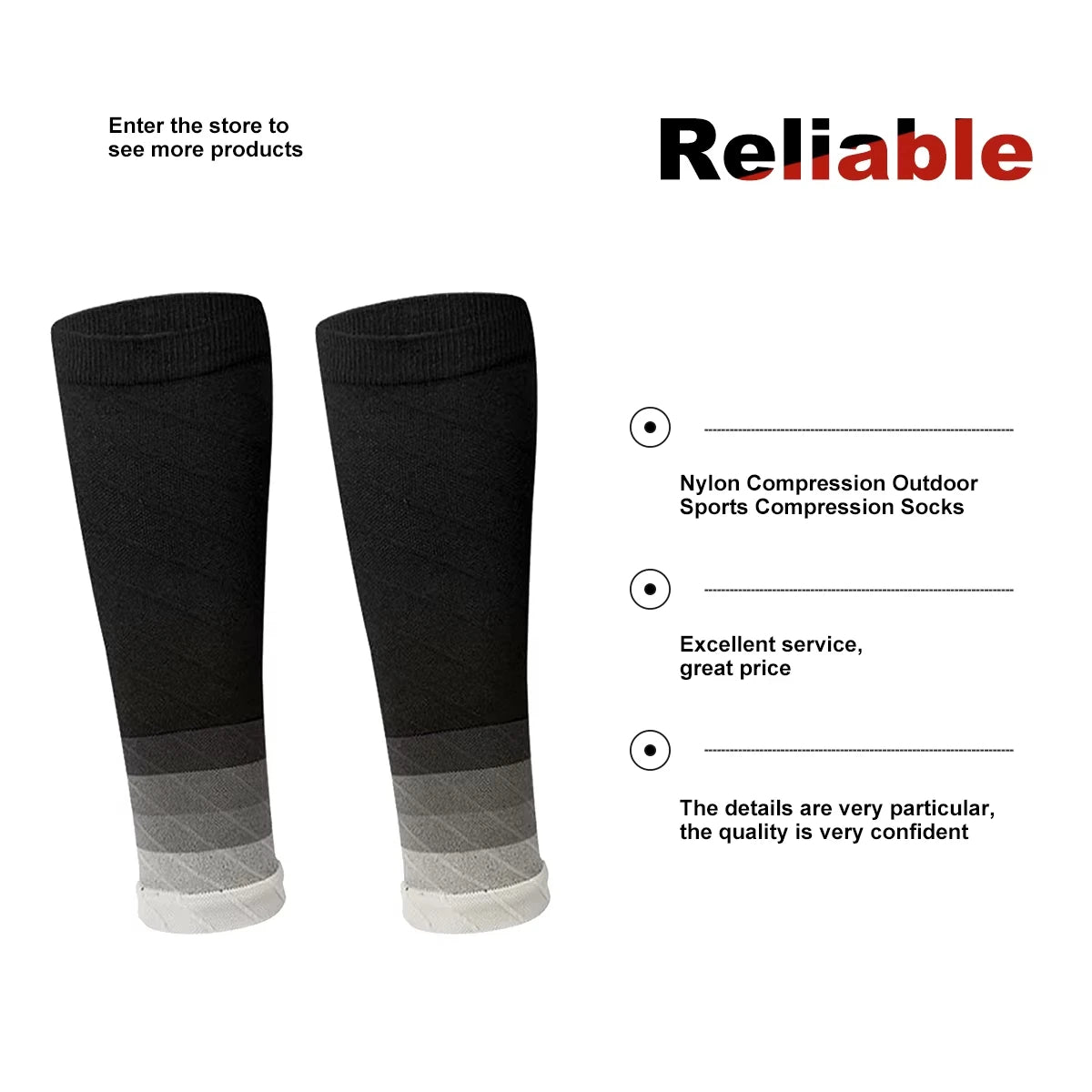 1 Pair Calf Compression Sleeves 20-30mmHg – Leg Support for Shin Splints, Varicose Veins & Muscle Fatigue Relief