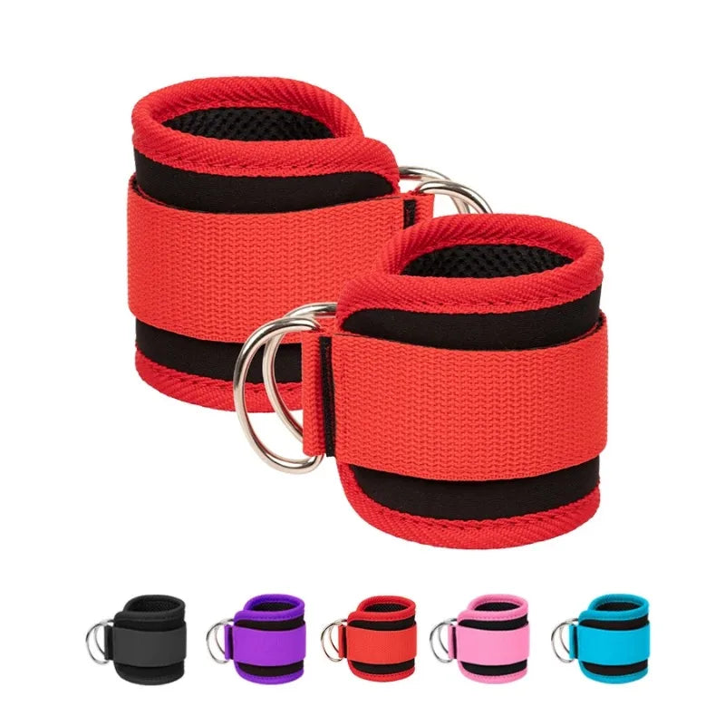 Adjustable Fitness Ankle Straps with D-Ring – Gym Leg Workout Cuffs for Cable Machines, Abductor & Glute Training