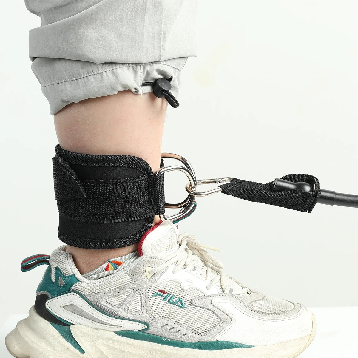 Adjustable Fitness Ankle Straps with D-Ring – Gym Leg Workout Cuffs for Cable Machines, Abductor & Glute Training
