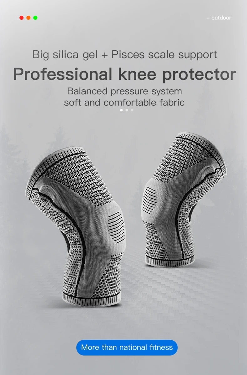 1PC Knee Pad Strap Patella Support – Silicone Compression Brace for Meniscus Injury, Sports, Basketball, Running Protection