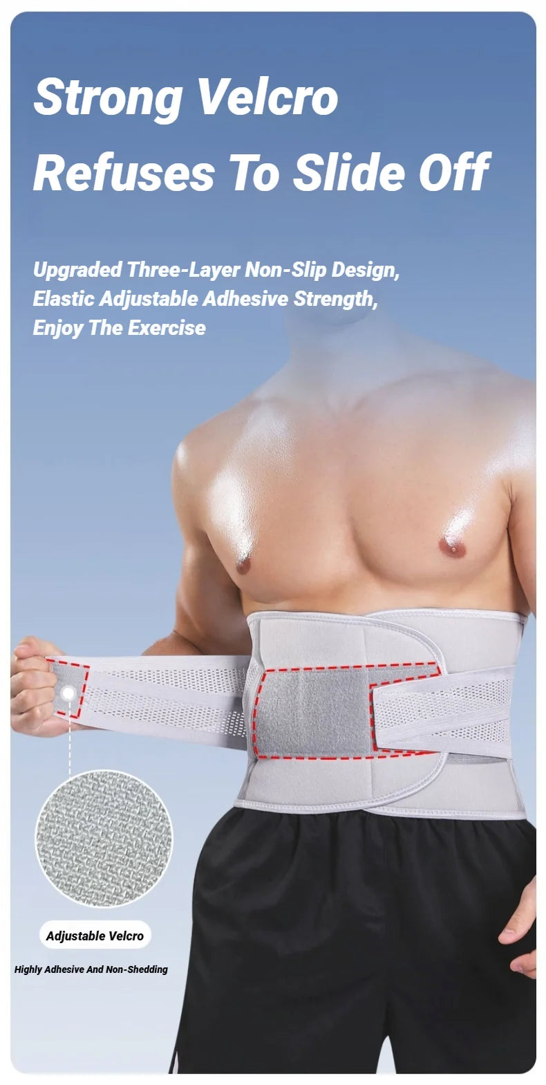 Adjustable Back Support Belt – Lumbar Brace for Lower Back Pain Relief, Spine Support, Fitness Waist Trainer for Men & Women