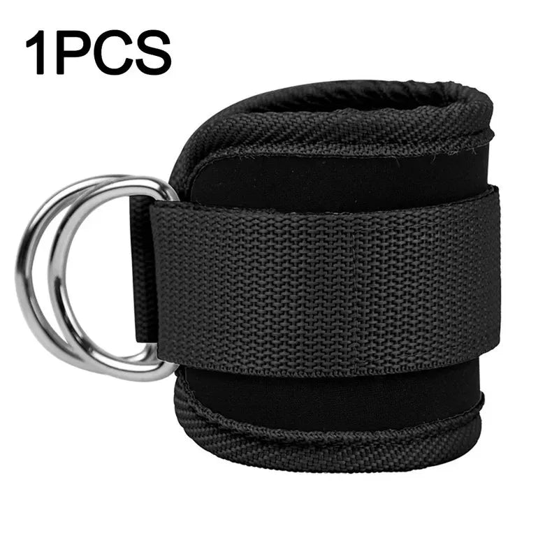 Padded Ankle Strap for Cable Machines – Double D-Ring Cuff for Gym Leg Workouts, Glute Kickbacks, Extensions