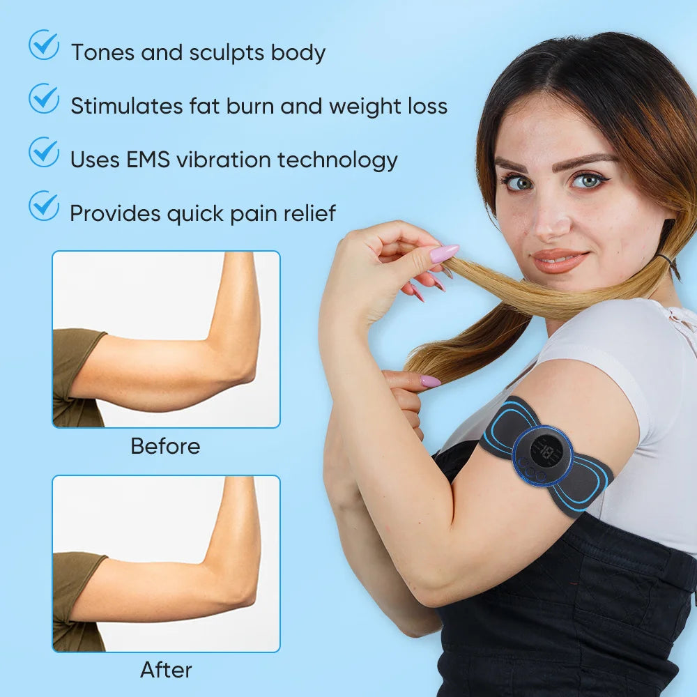 Electric EMS Neck Massager – Low Frequency Stimulator for Muscle Pain Relief, Back, Cervical, Calf, and Joint Therapy