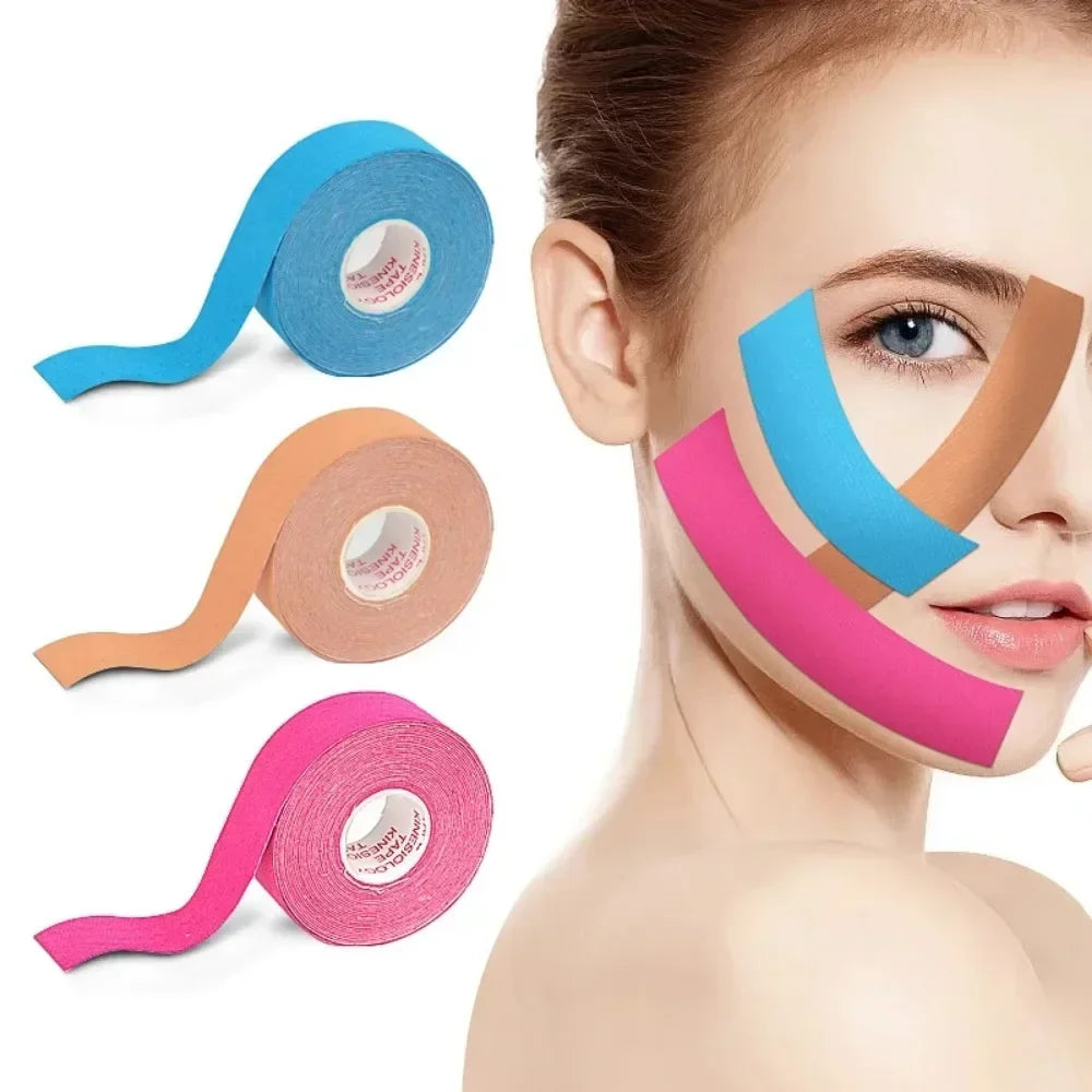 Kinesiology Face Tape 2.5CM x 5M – V-Line, Neck, Eye Lifting, Wrinkle Remover Elastic Facial Skin Care Bandage