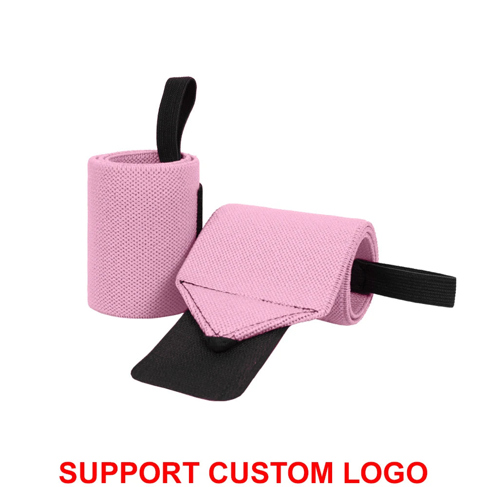 Wrist Support Wraps – 1 Pair Extra Strength Weight Lifting Brace Straps for Gym & Fitness Training with Custom Logo Option