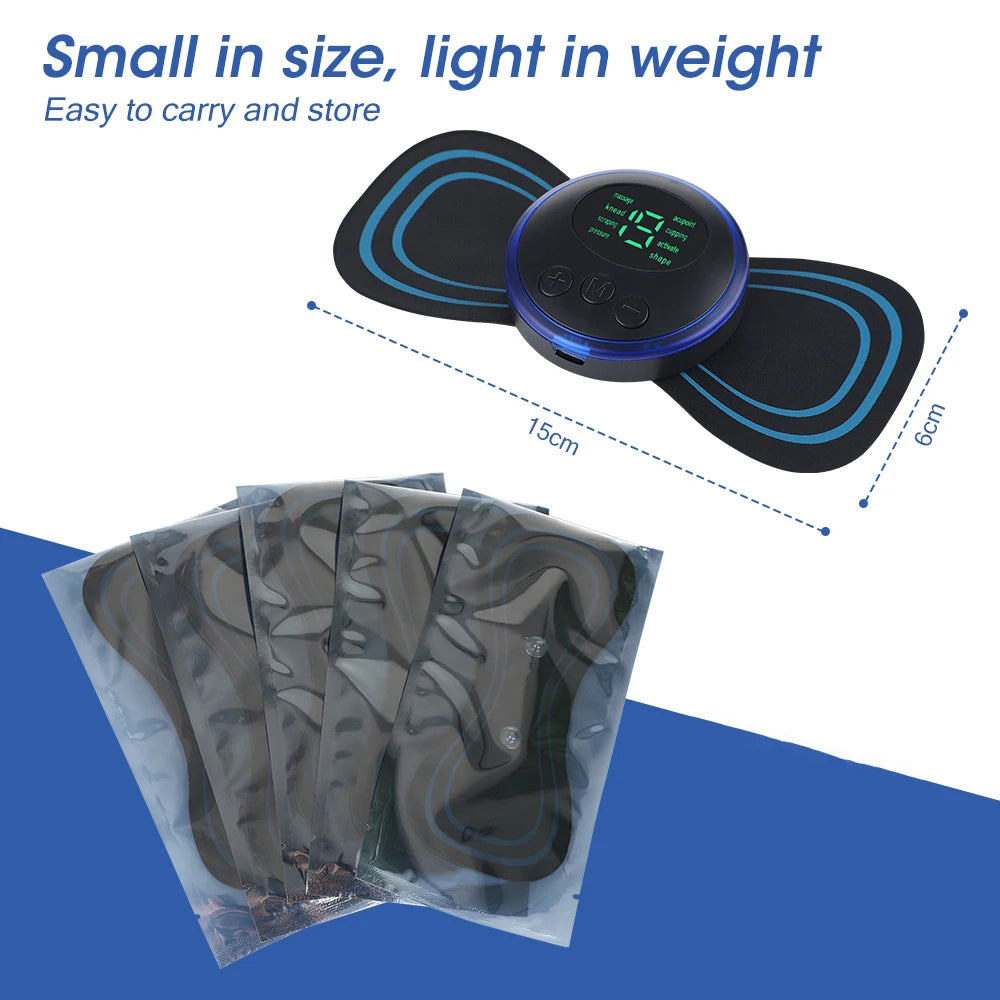 Electric EMS Neck Massager – Low Frequency Stimulator for Muscle Pain Relief, Back, Cervical, Calf, and Joint Therapy