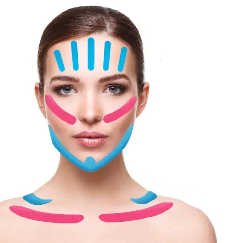 Kinesiology Face Tape 2.5CM x 5M – V-Line, Neck, Eye Lifting, Wrinkle Remover Elastic Facial Skin Care Bandage